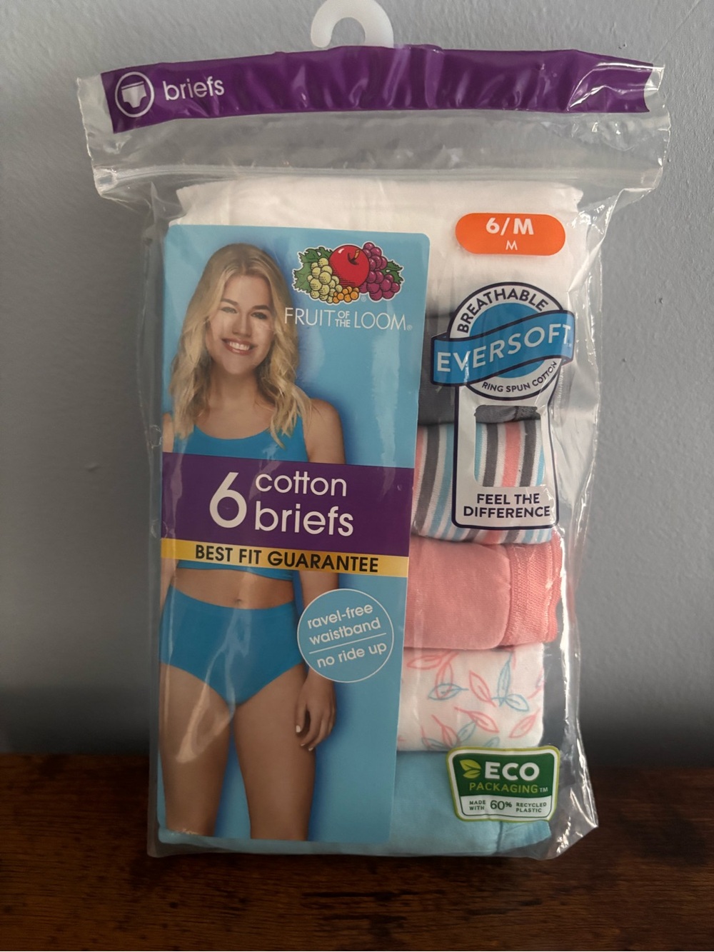 Fruit of the Loom Women's Briefs Pack - White, Pink, Light Blue
